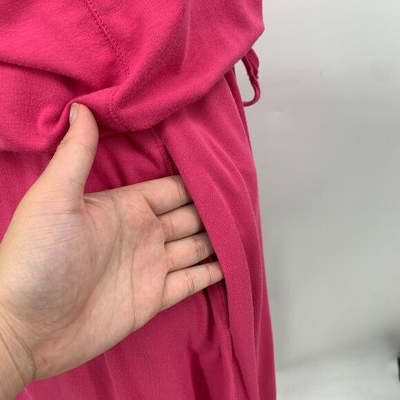 Sweaty Betty Tank Dress Women XS Pink Take It Easy Drop Waist Stretch Tie V Neck - Picture 6 of 16